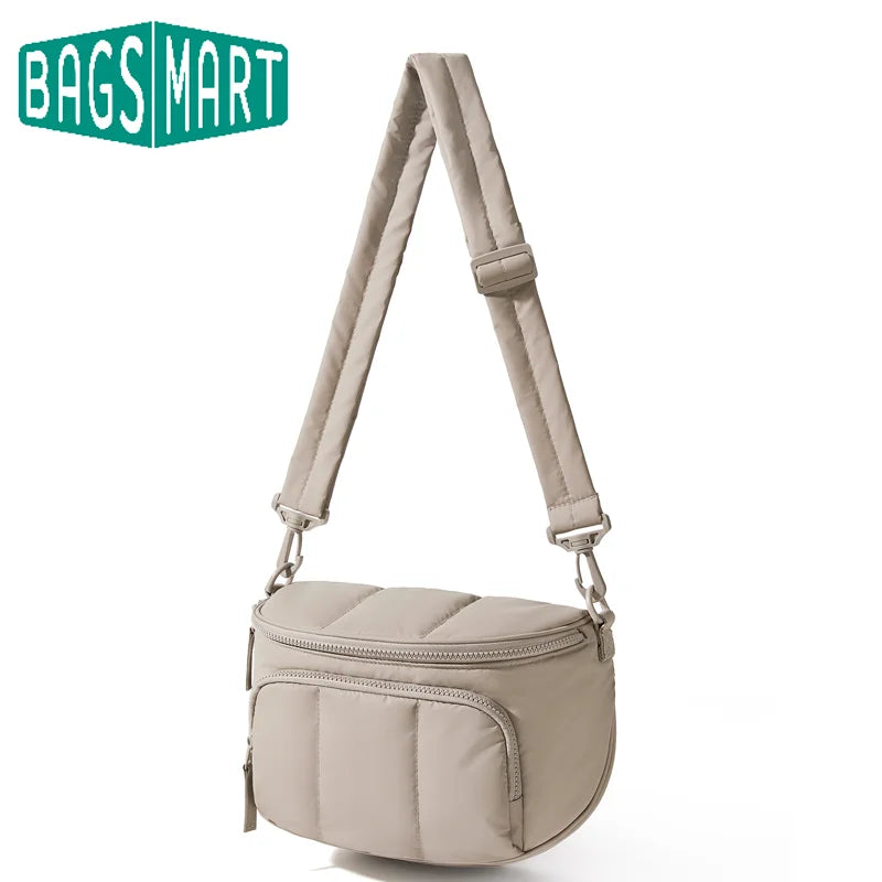 BAGSMART Puffer Crossbody Bags for Women Small Cross Body Purses for Women Travel Work Quilted Water-resistant Hobo