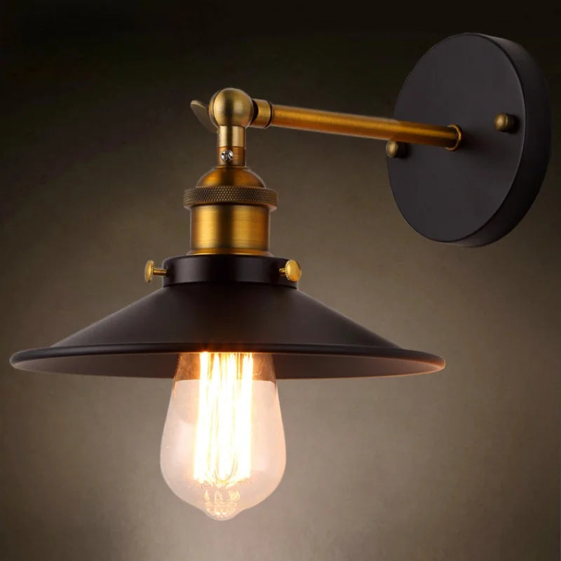 Vintage Loft Led Wall Lamps For Industrial Home Decor Retro Bathroom Bedside lamp Iron Lampshade Edison wall Lighting Fixtures