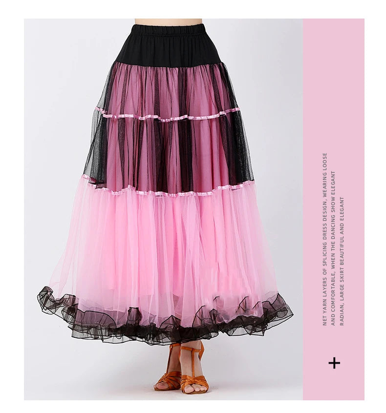 Modern Dance Costumes Fashionable Versatile Mesh Large Skirt Social Performances Dance Dresses Performance Costumes Daily Outfit
