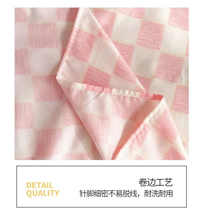 Bed Sheets Plaid Non-slip Comfortable Washed Twin Queen Full Size Nordic Style Universal Bedspread Simple Durable Antibacterial