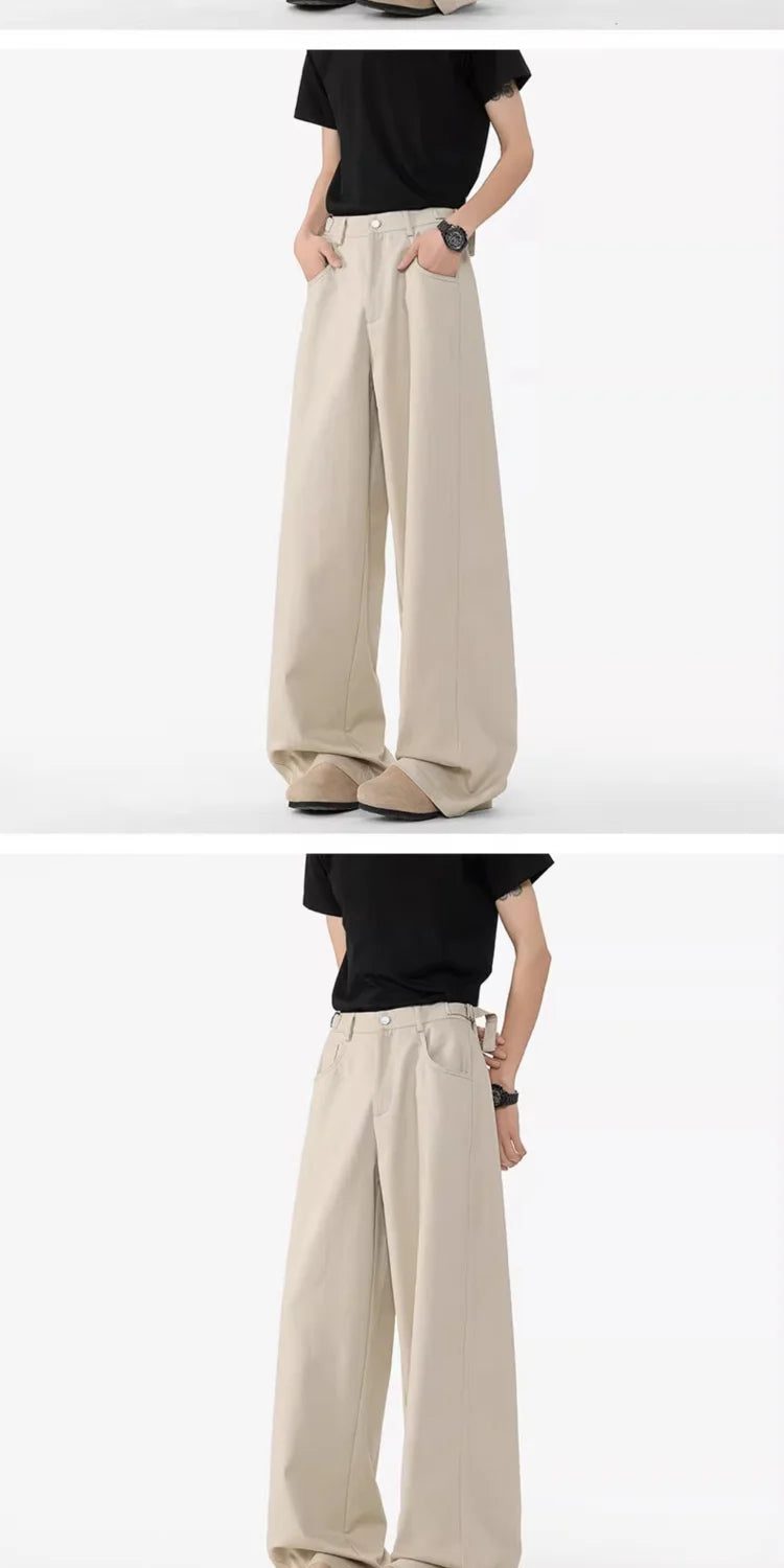 Men's Oversized Wide Leg Trousers High Waist Relaxed Fit Pants