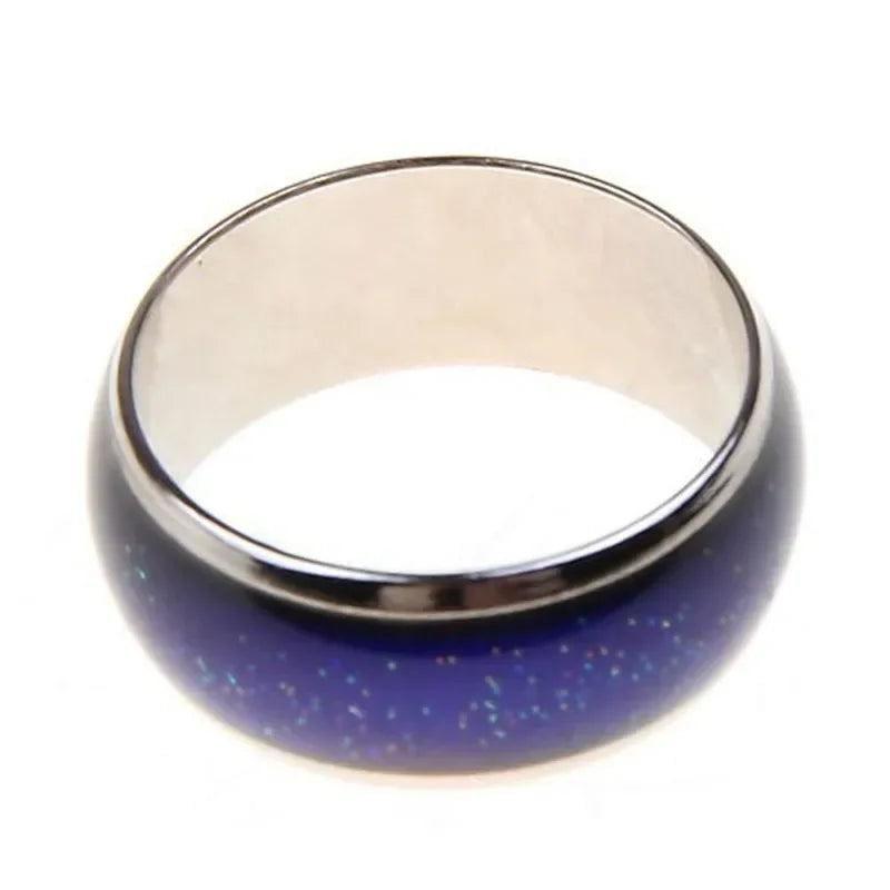 Unisex 6mm Wide Simple Fashion Mood Sense Warm Color Changing Ring