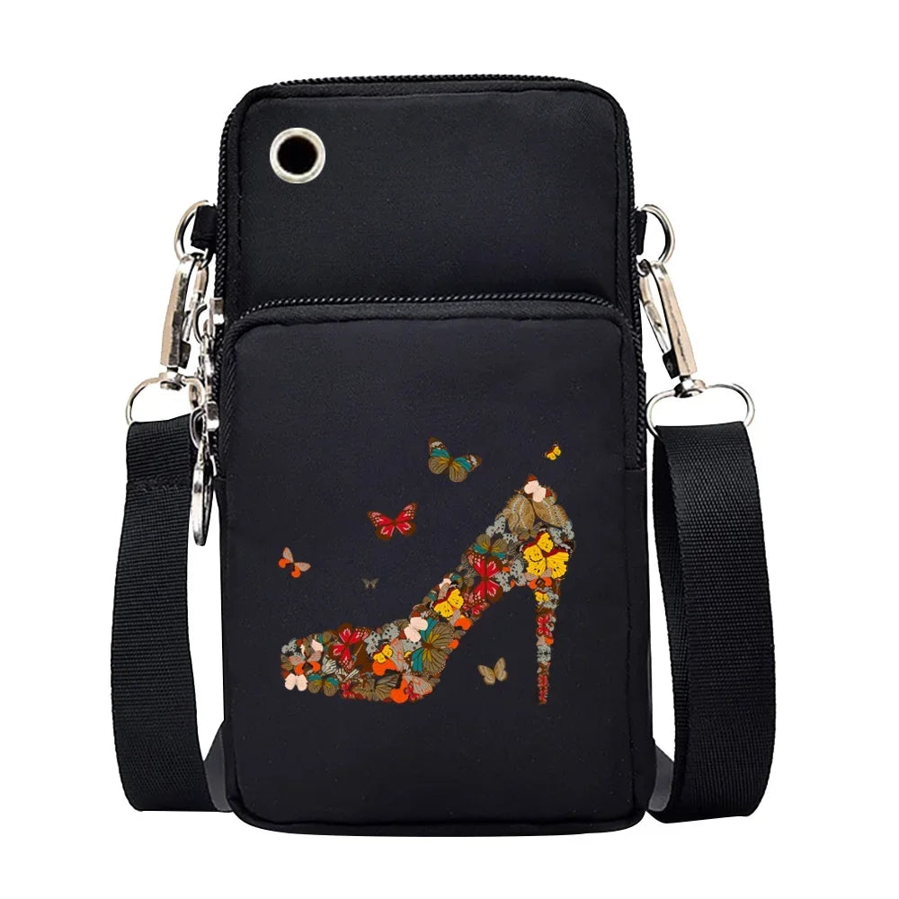 Universal Mobile Phone Bag Iphone 13 Huawei Shoulder Cross-body Package Women Sport Pouch Unisex Arm Wrist Bags Butterfly Print