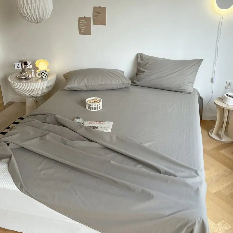Bed Sheets Plaid Non-slip Comfortable Washed Twin Queen Full Size Nordic Style Universal Bedspread Simple Durable Antibacterial