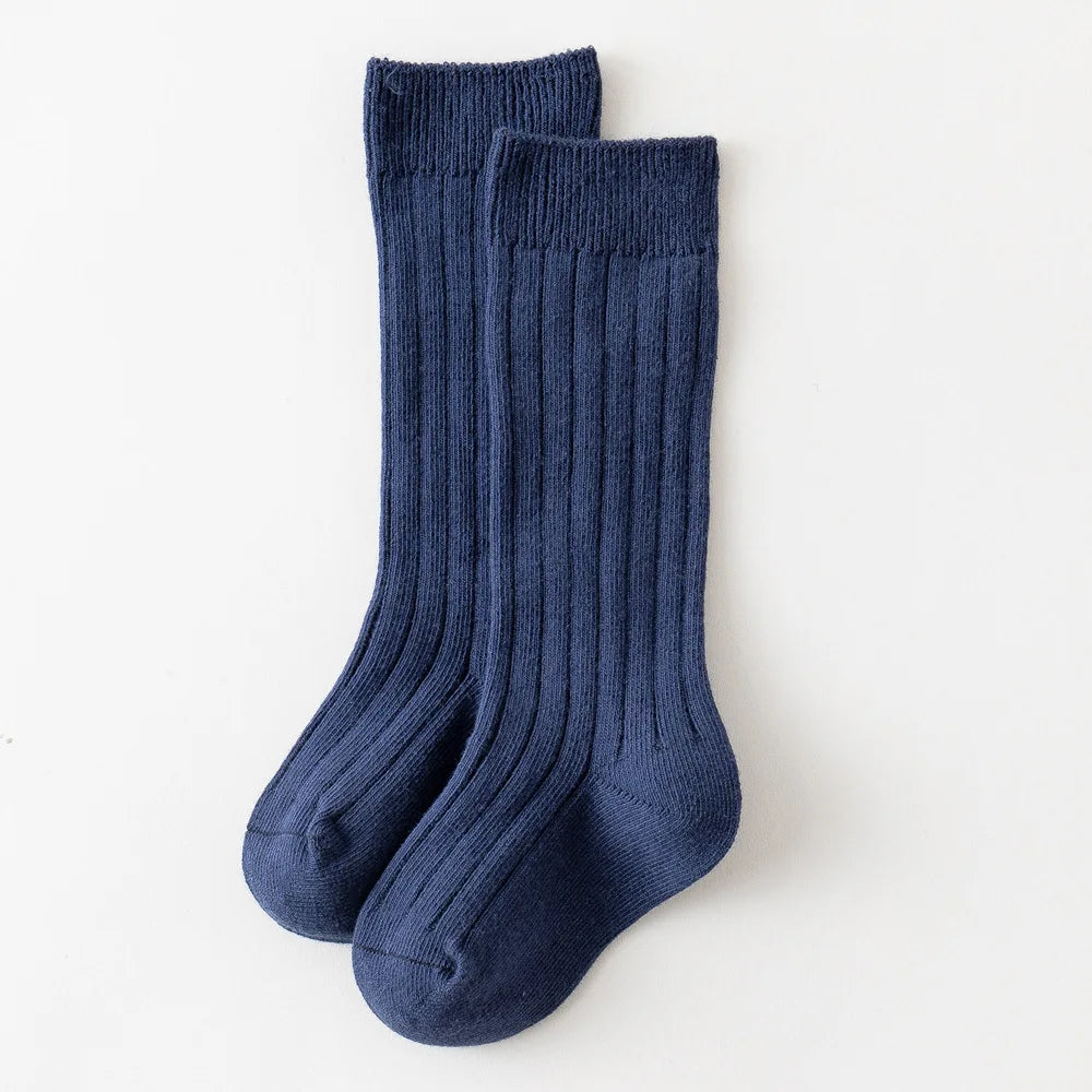 Baby Boys Girls Knee High Long Socks Cotton Breathable Stripe Soft Kids Sock Children School Uniform Socks For 0-8Years