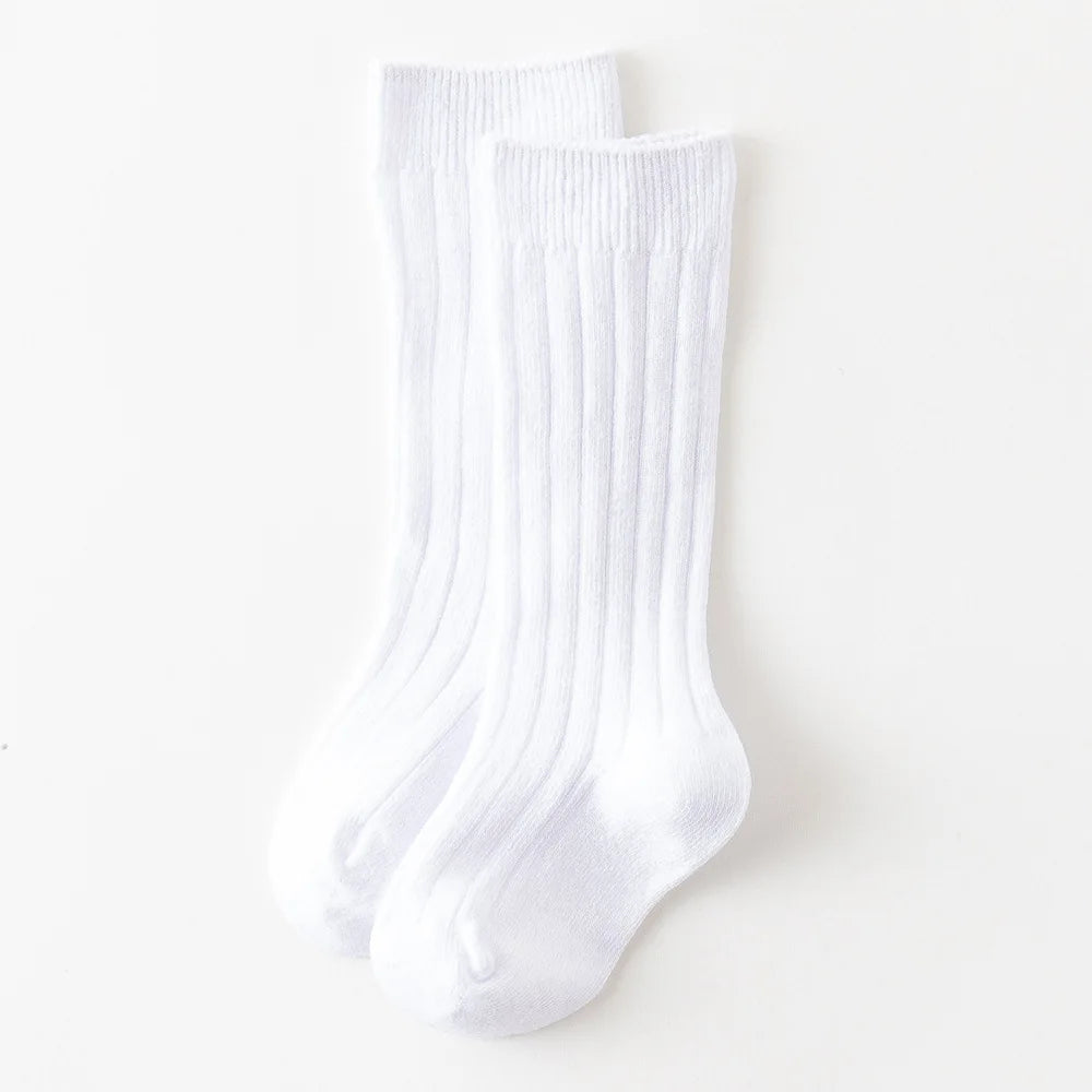 Baby Boys Girls Knee High Long Socks Cotton Breathable Stripe Soft Kids Sock Children School Uniform Socks For 0-8Years