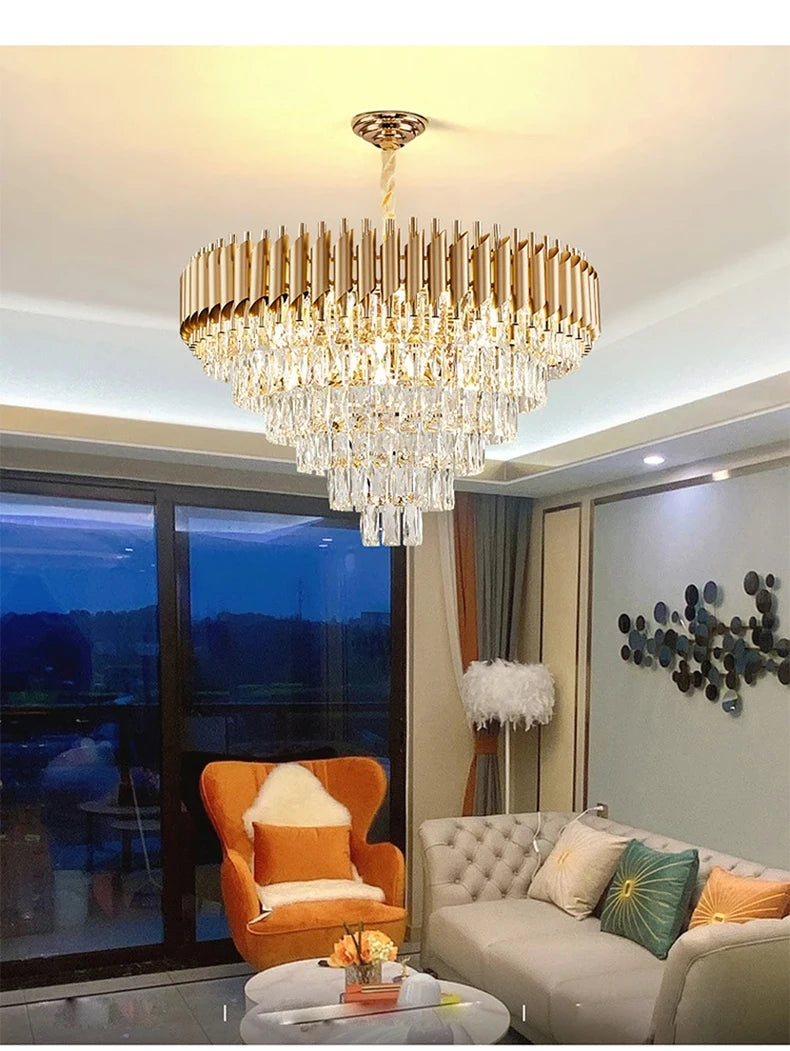 Luxury Modern Living Room Crystal Ceiling Chandelier Lighting Light Lustre Indoor Dining Bedroom Home Decor Hanging Pendant Lamp