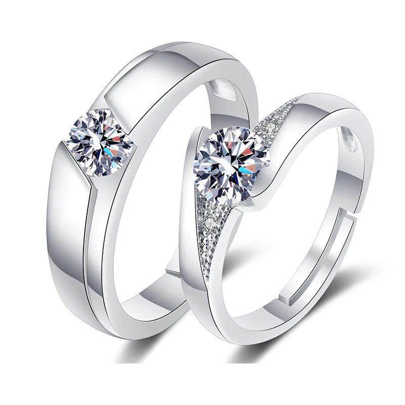 Classic Couple Rings For Men Women CZ Stone Trendy Wedding Lovers' Ring Jewelry Romantic Valentine's Day Present Ring Accessory
