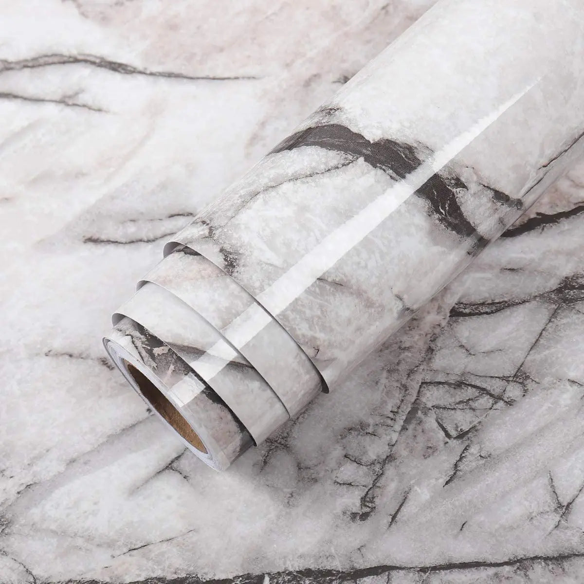 DIY Contact Paper Kitchen Stickers Solid Color PVC Self-adhesive  Home Decorative Marble Wallpaper Living room Study Furnitures