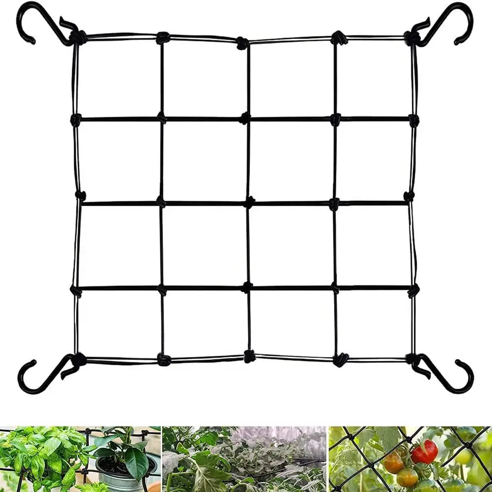 Trellis Net for Grow Tent Elastic Hydroponics Support Plant Net with Hooks Growing Net 44 Inch Grid Heavy-Duty Construction
