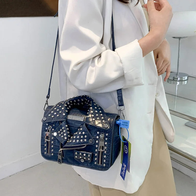 Fashion Jacket Design Crossbody Bag Rivet Clothes Shape Women Handbag Purse Brand Designer Lady Shoulder Bags Luxury Women's Bag