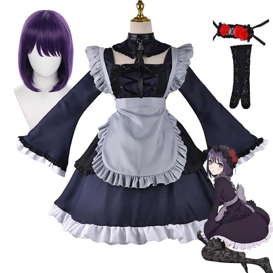 Anime My Dress Up Darling Cosplay Costumes Marin Kitagawa Lolita Dress Kuroe Shizuku Black Maid Dress Uniform Halloween Suits
