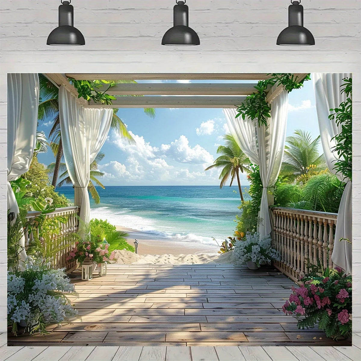 Landscape Window Scene Tapestry Wall Hanging,Perfect for Spring and Summer Decor Party,Birthday,and General Decor Supplies