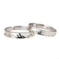 2 Pcs Couple Rings Mountains Seas Ring Jewelry Set Adjustable His Her Matching Ring for Lover