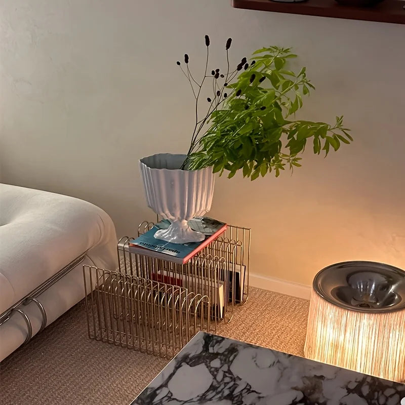 Modern Multi-Functional Table & Bookshelf with Heavy-Duty Powder-Coated Frame Space-Saving Minimalist Design for Home And Office