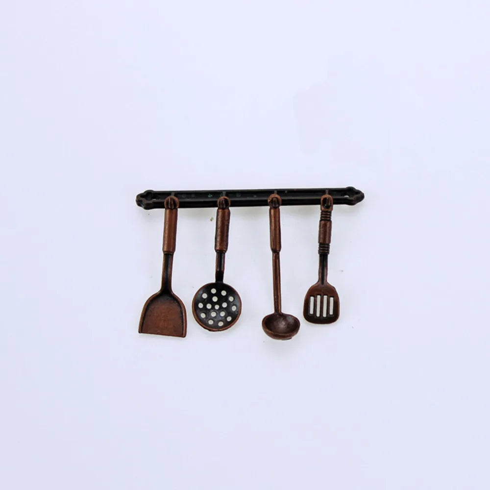 Kettle Mini Kitchen Utensils Sets Cookware 1:12 Scale Mini Kitchen Cooking Kit Alloy Doll Kitchen Set Kids Playing House Toys