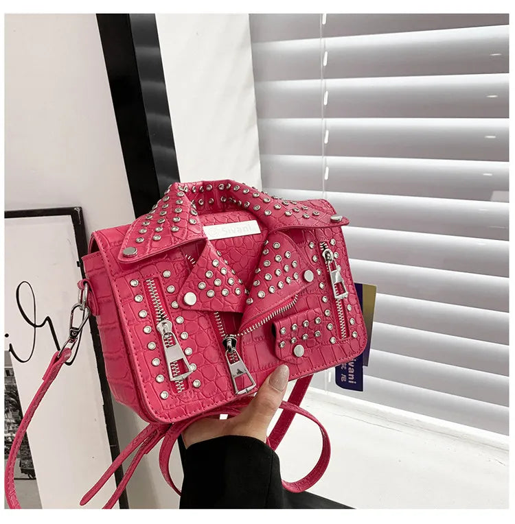Fashion Jacket Design Crossbody Bag Rivet Clothes Shape Women Handbag Purse Brand Designer Lady Shoulder Bags Luxury Women's Bag