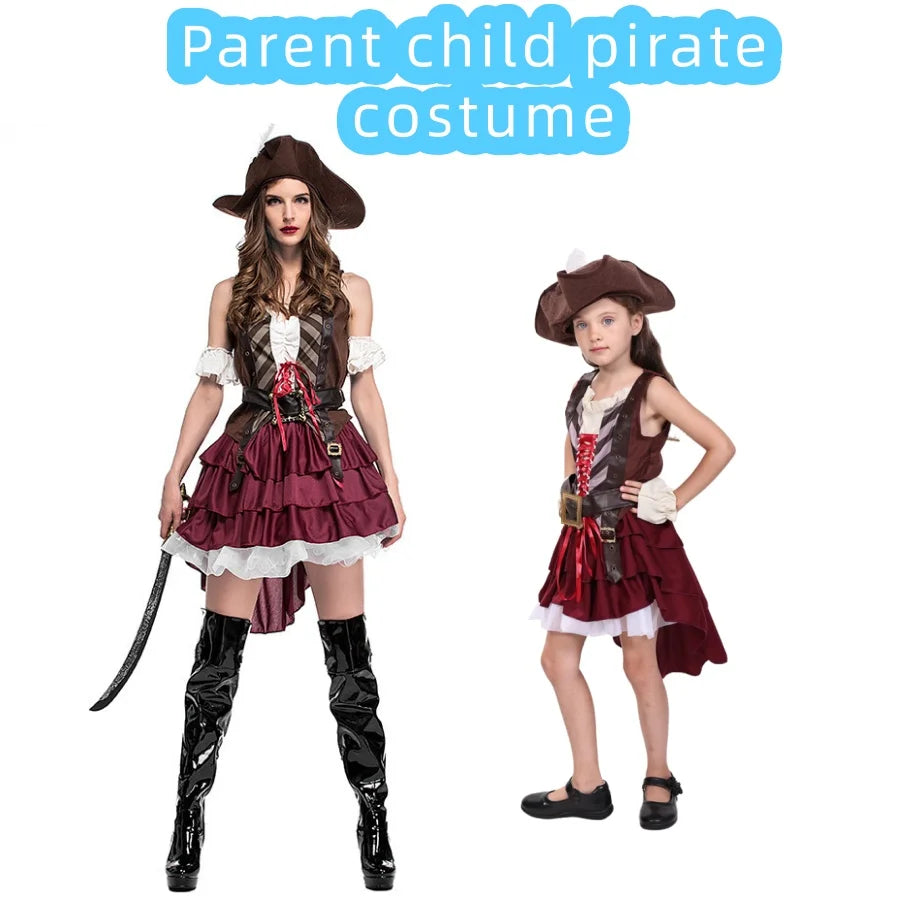 Children, adults, Caribbean pirates, character costumes, female Somali pirates, pirate suits, game costumes, uniforms