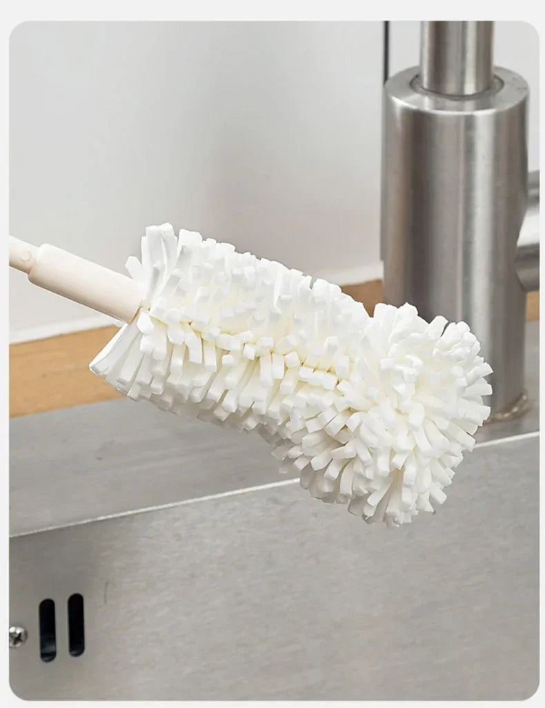Sponge Brush Cup Scrubber Glass Cleaner Kitchen Cleaning Tool Long Handle Drink Wineglass Bottle Household Cleaning Brush
