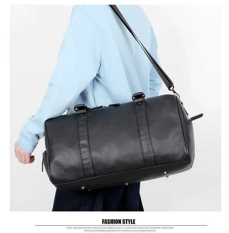 Men's Travel Bag Luxury Large Capacity  Luggage Duffle Bag Leather Portable Durable Crossbody Gym Purse Handbag Luggage Outdoor