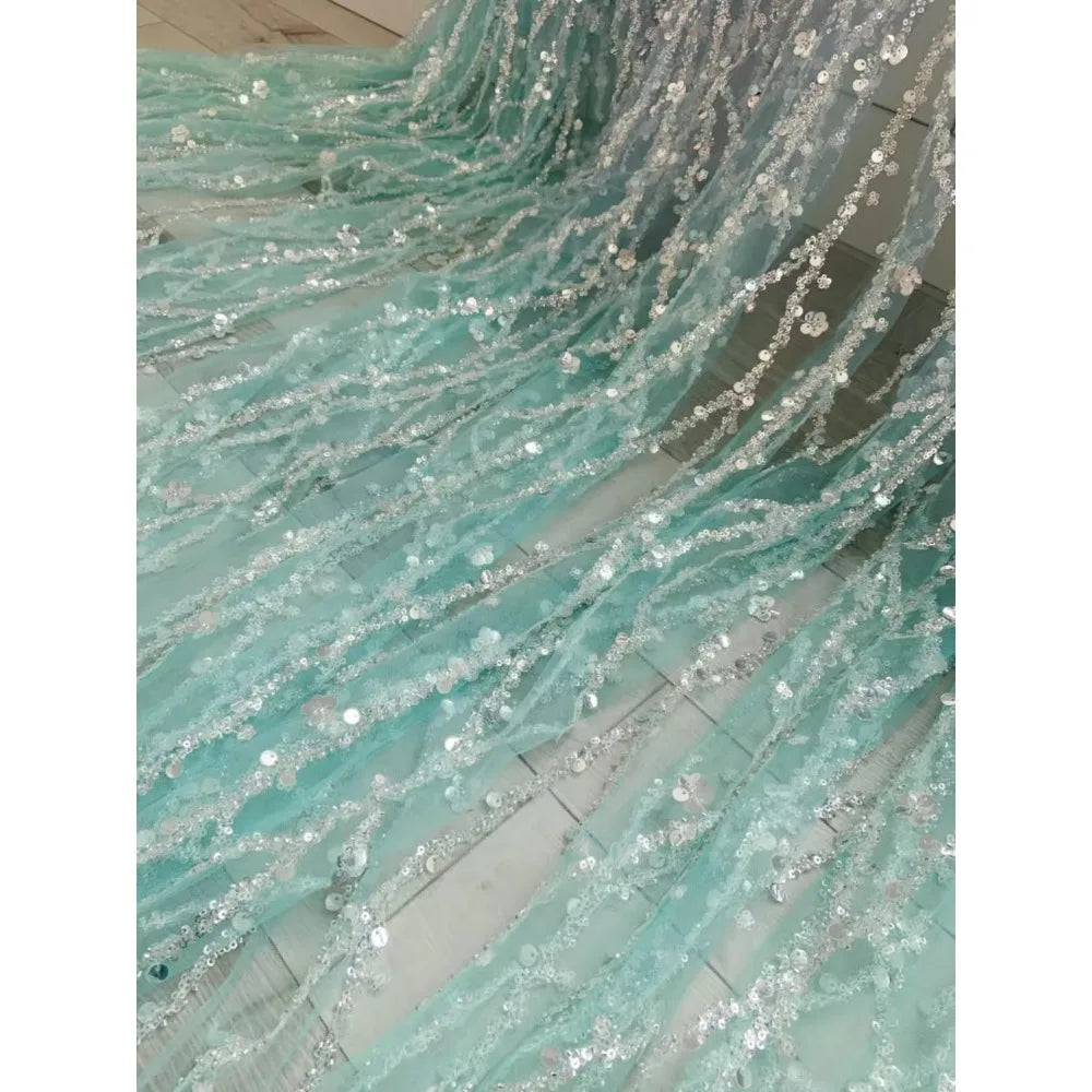 Pink Gradient Studded Sequin Fabric for Wedding Dresses Dance Costumes Stage Costumes Designer Fabrics for Sewing