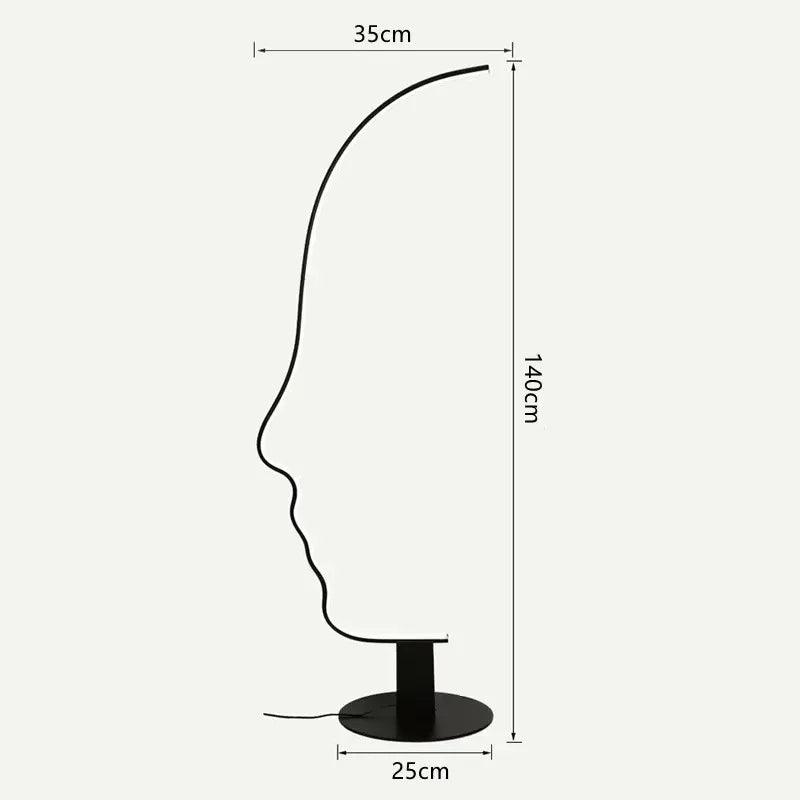 Nordic Human Face Led Floor Lamp For Living Room Bedroom Bedside Standing Light Modern Home Decor Indoor Lighting Lustre Fixture