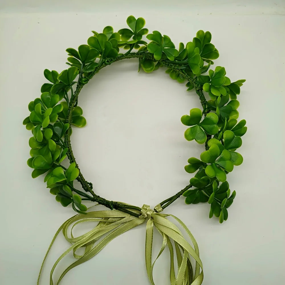St. Patrick'S Day Green Floral Headband | Irish Style Plastic Flower Crown for Women and, Party Accessory.
