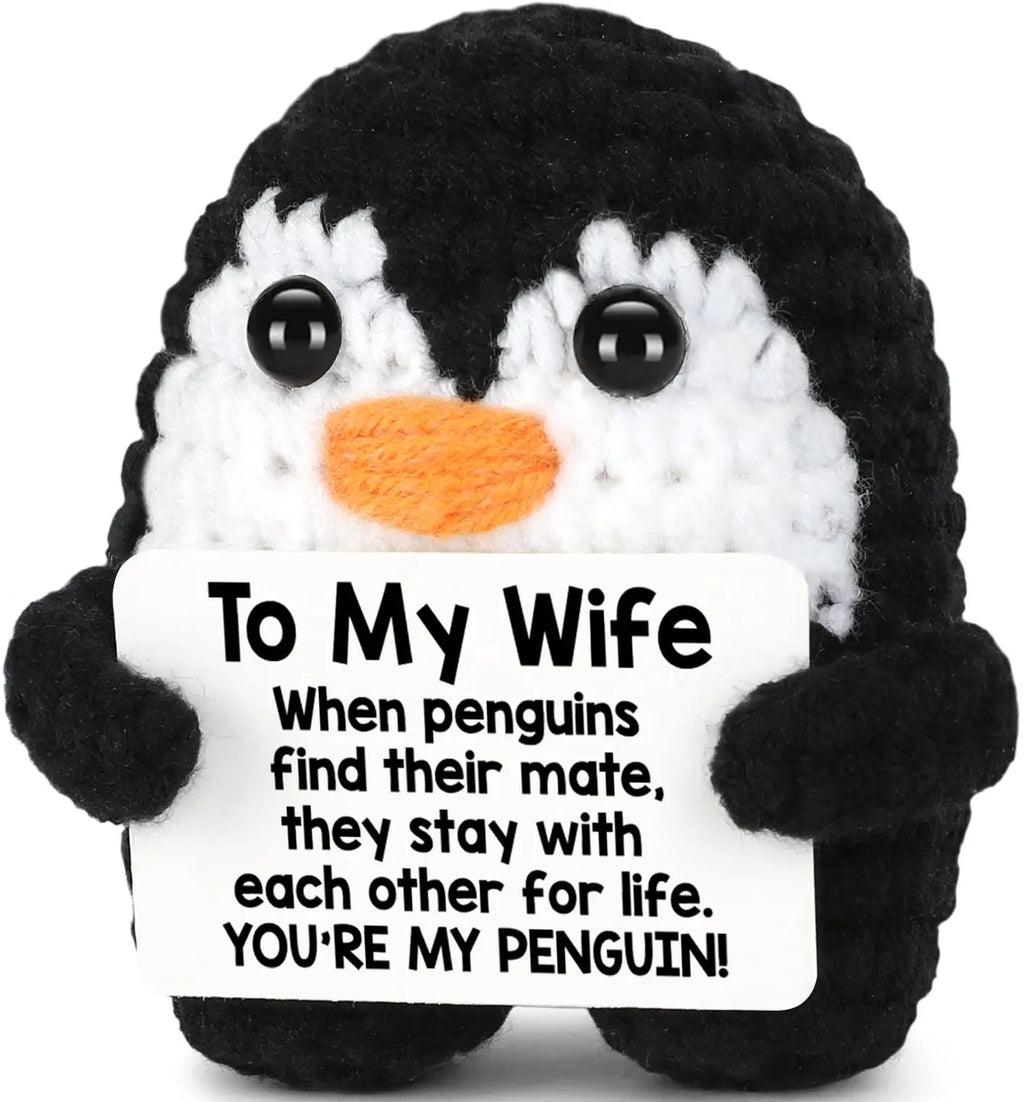 Gifts for Him Her Boyfriend Girlfriend Birthday Christmas To My Love Handmade Crochet Penguin Wedding Anniversary Valentines