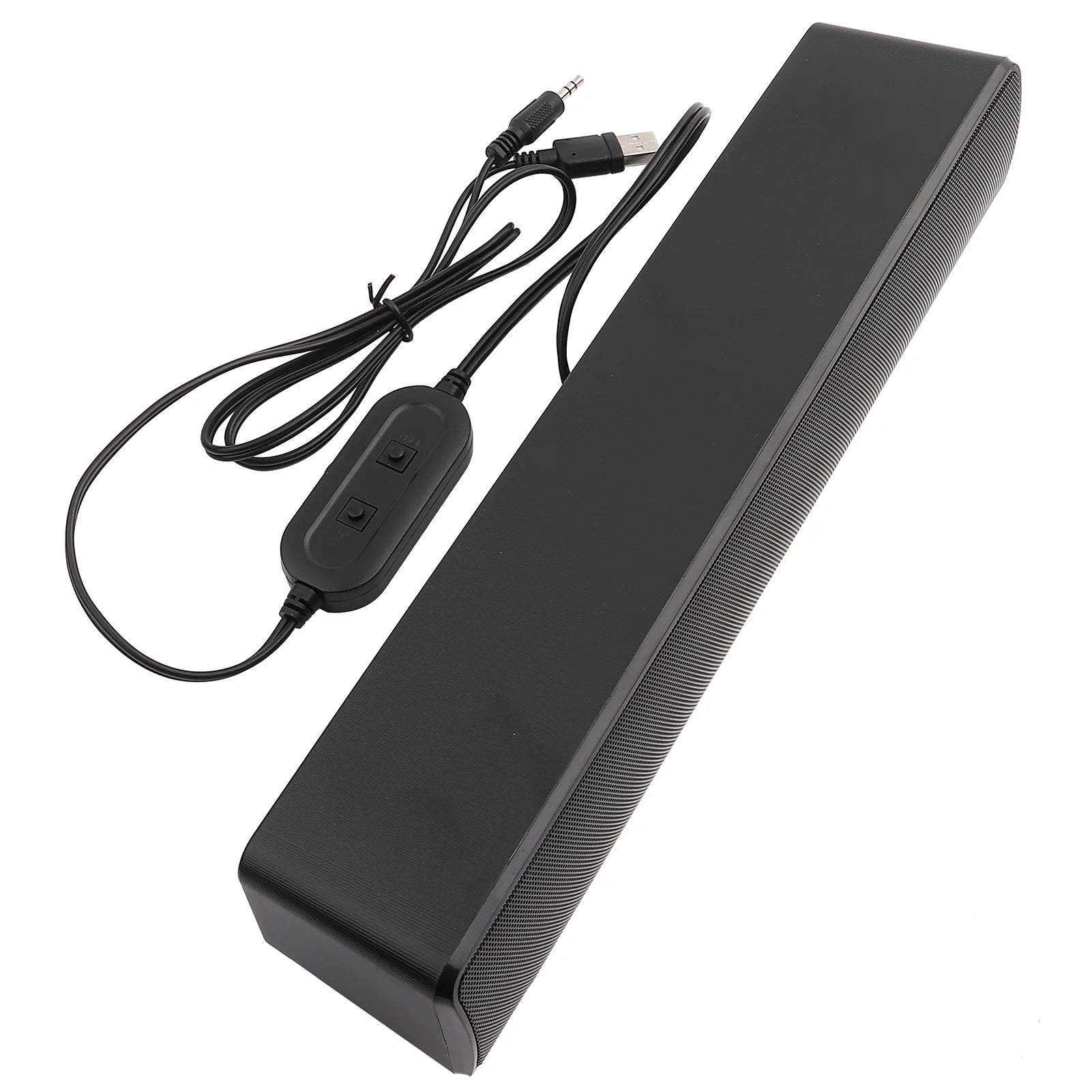 Portable Stereo Soundbar USB Wired Speaker Music Player Bass Surround Sound Box 3.5mm Input for TV PC Laptop Home Theater System