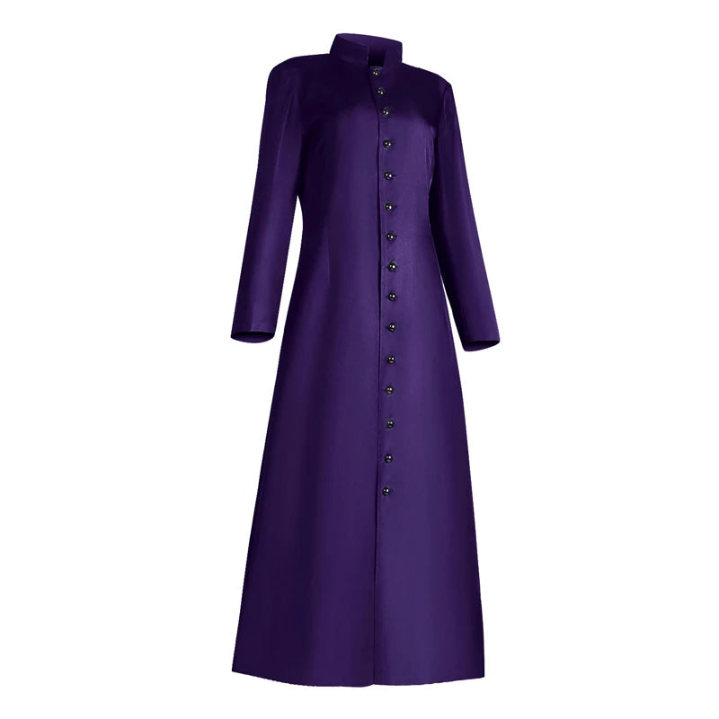 Medieval Priest Costume Long Clergy Robes Clergy Costume Pastor Minister Coat for Halloween Cosplay