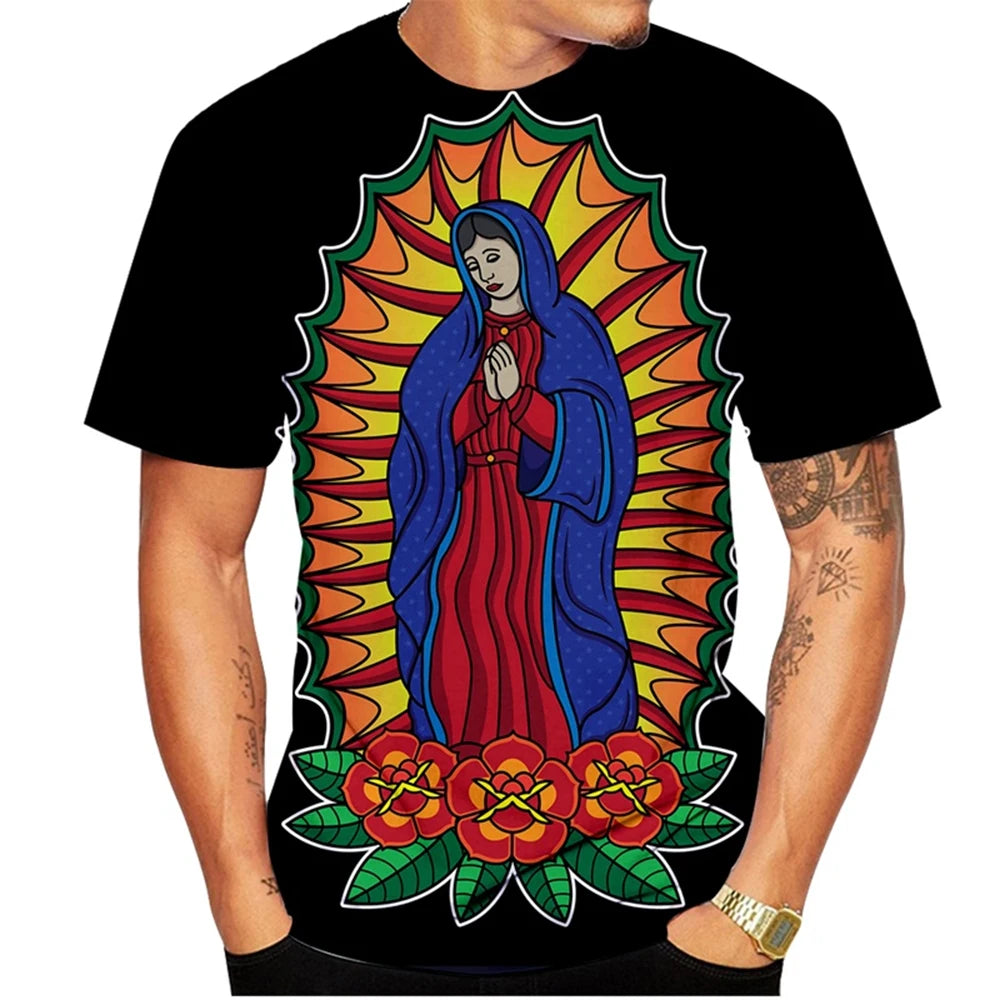 Summer Hot Selling Fashionable Santa Maria 3D Printed T-shirt Fun Men's and Women's Personalized Casual T-shirt