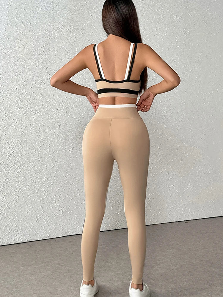 Women's Pants & Camis Sports Clothing Summer Streetwear Fashion New Striped 2 Piece Casual Slim Elegant Female Knitted Clothing