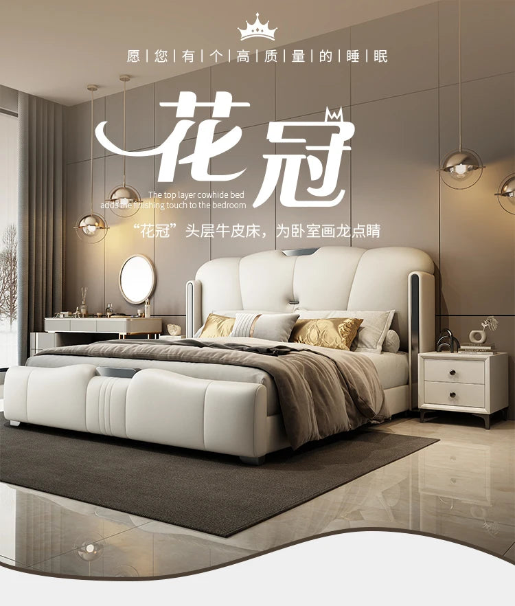 European Sleeping Bed Princess Platform Double Luxury Massage Bed Design Full Storage Sofa Letto Matrimoniale Trendy Furniture
