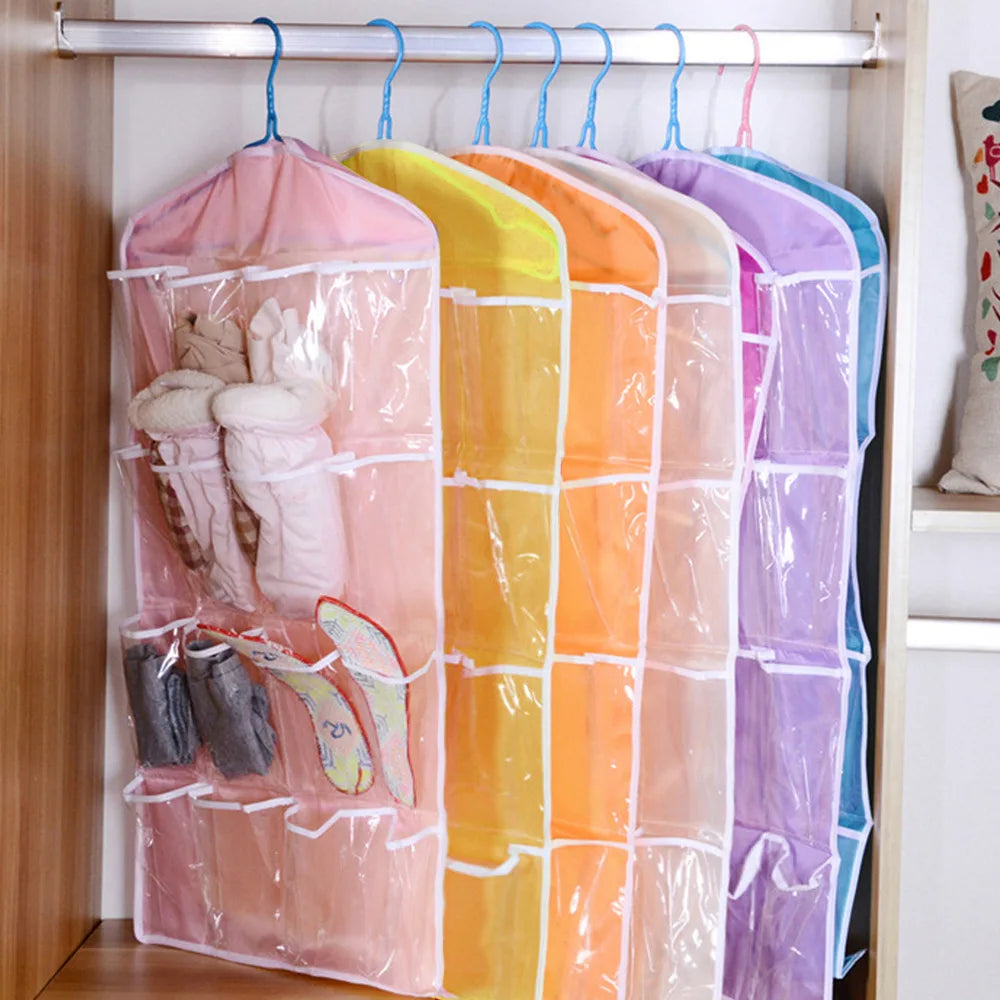 Wall Hanging Shoe Storage Organizer Bag Shoes Rack Over The Door Fabric Cabinet Closet Organizer For Shoes Clothes Storage Bag