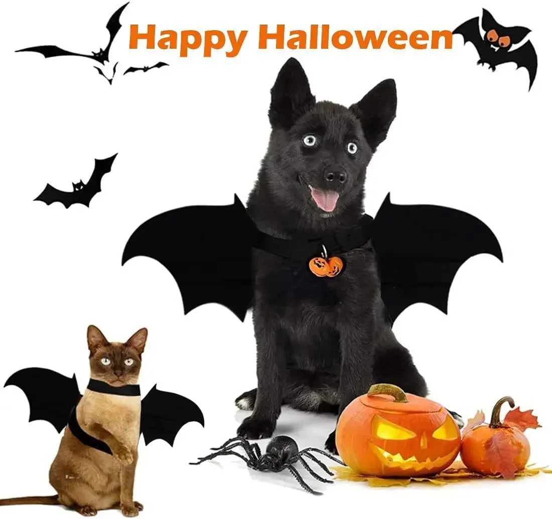 Halloween Pet Costumes, Bat Wings, Bell Models, Dog and Cat Role-playing, Felt Costumes, Clothing Supplies