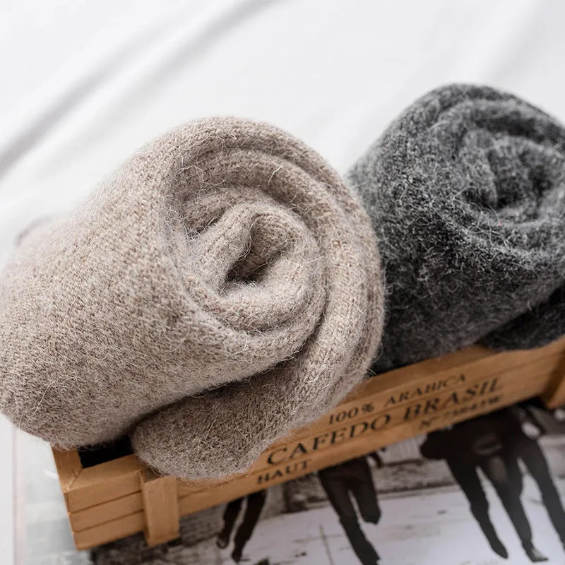 Men's Socks Winter Socks Calceta Hombre Skarpety Meskie Harajuku Super Plush Warm Funny Thickened Solid Socks Merino Wool Socks