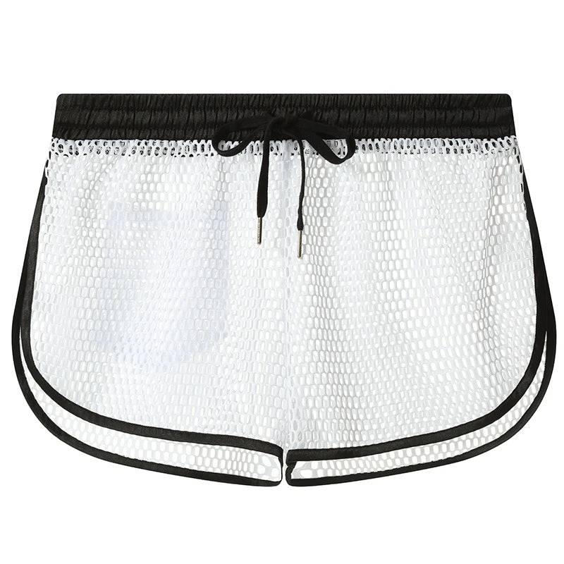 Men's Swimming Trunks Low Waist Board Shorts Mesh Breathable Swimsuit Shorts