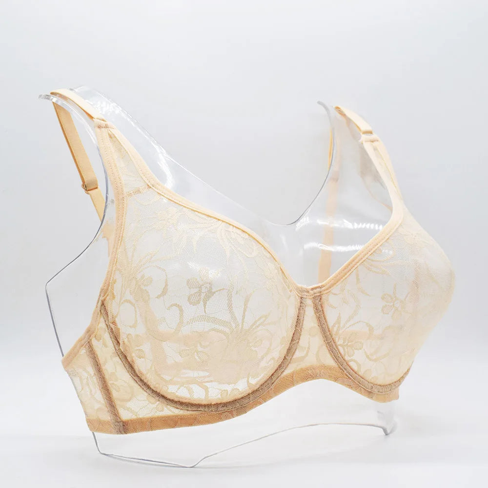 Womens Underwear Lace Bras Underwire BH Hollow Out Embroidery Elegant Casual Sexy Lingerie Tops Plus Size  Brassiere