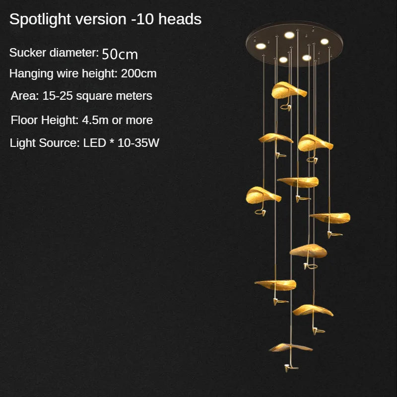 Nordic Modern LED Ceiling Chandelier for Living Dining Room Staircase Pendant Lamp Home Decor Lighting Suspension Design Fixture