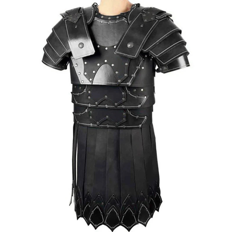 Medieval Ancient Greek Roman Legion Gladiator PU Leather Cuirass Shoulder Chest Armor Viking Warrior Knight Cosplay Costume LARP