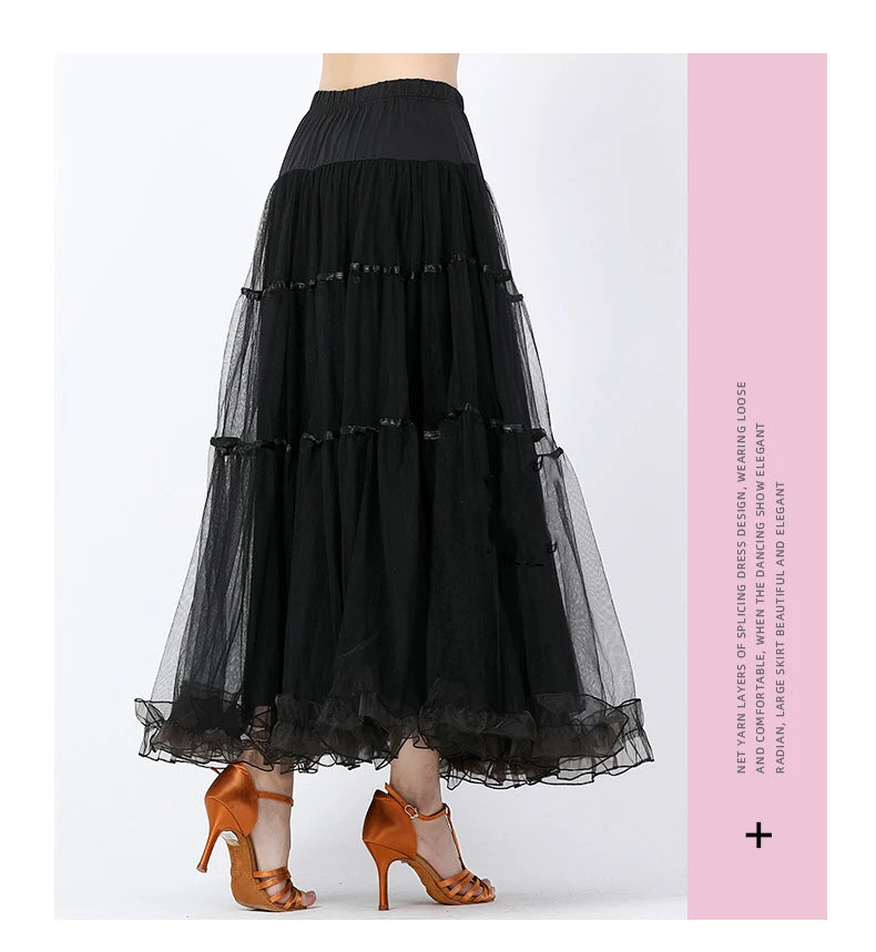 Modern Dance Costumes Fashionable Versatile Mesh Large Skirt Social Performances Dance Dresses Performance Costumes Daily Outfit