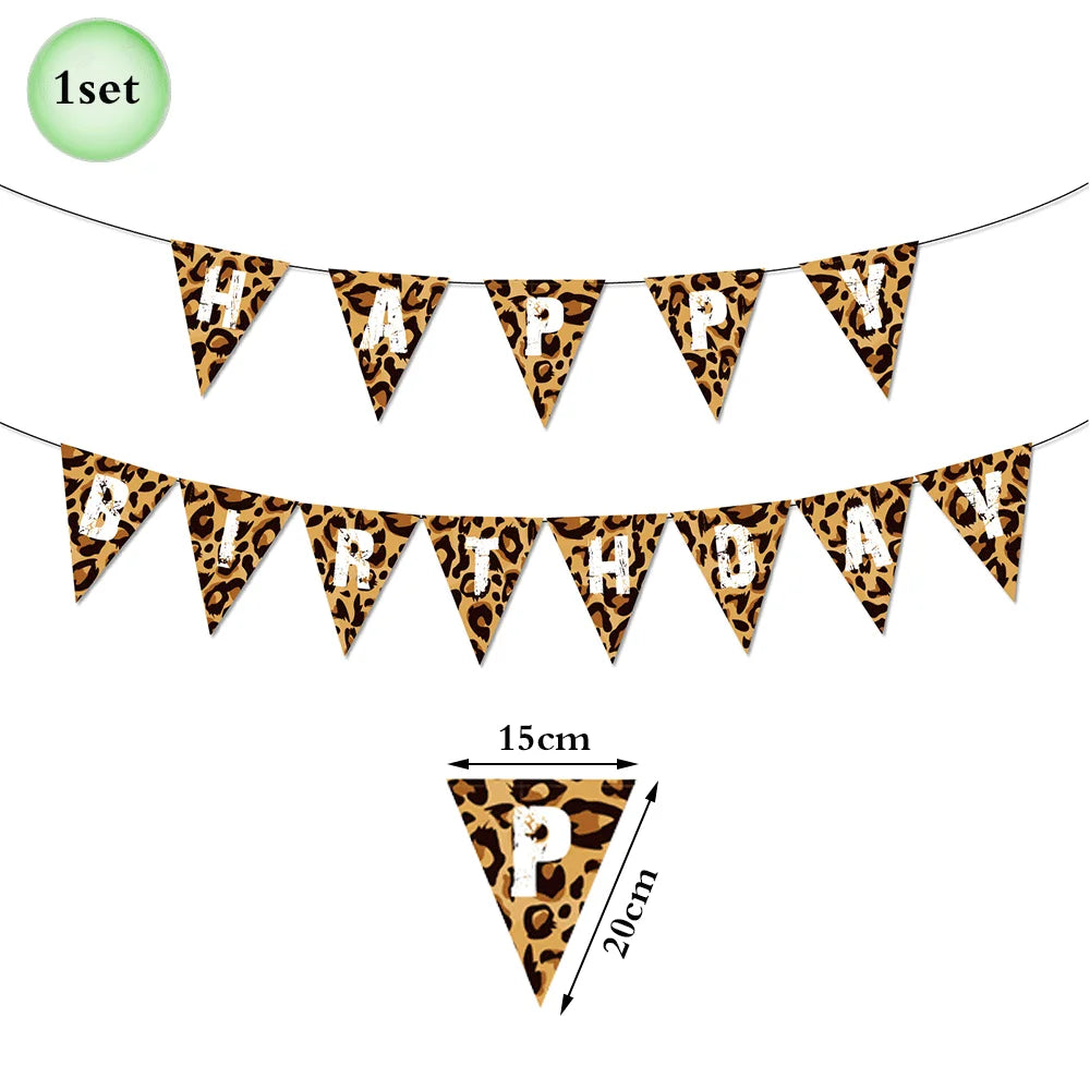 Woodland Animal Print Tablecloth Disposable Plates Napkins Cups Kids Jungle Safari Birthday Party Table Decoration & Accessories