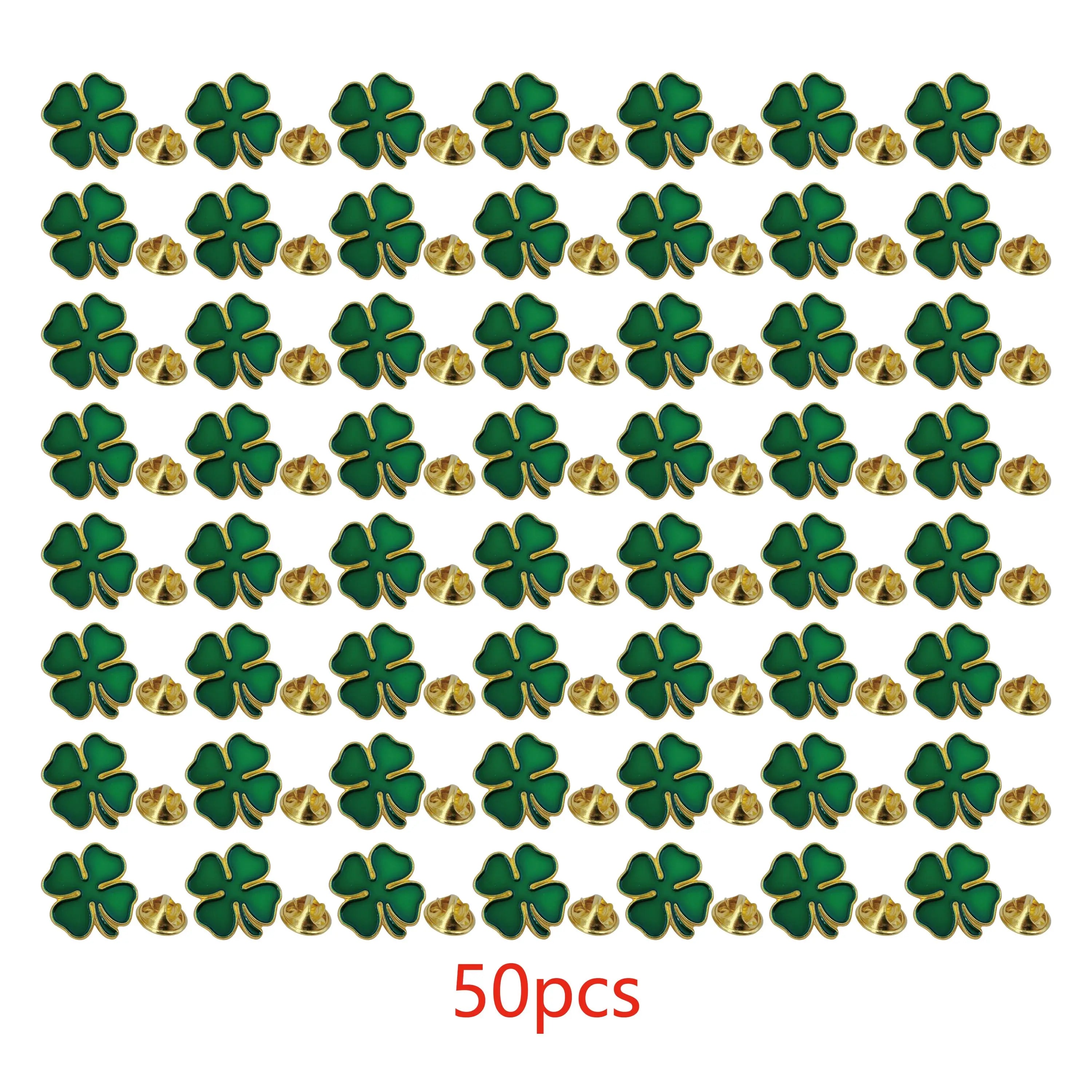 St. Patrick's Day pin small green enamel Four leaf clover lapel pin brooches pins badge Ireland Irish Souvenir gift bulk