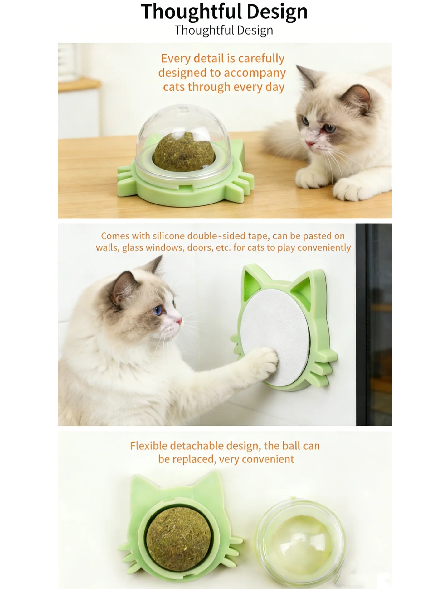 1 Pc Cat Mint Ball kittens's Safe Healthy Edible Toy Clean Mouth And Relieve Boredom