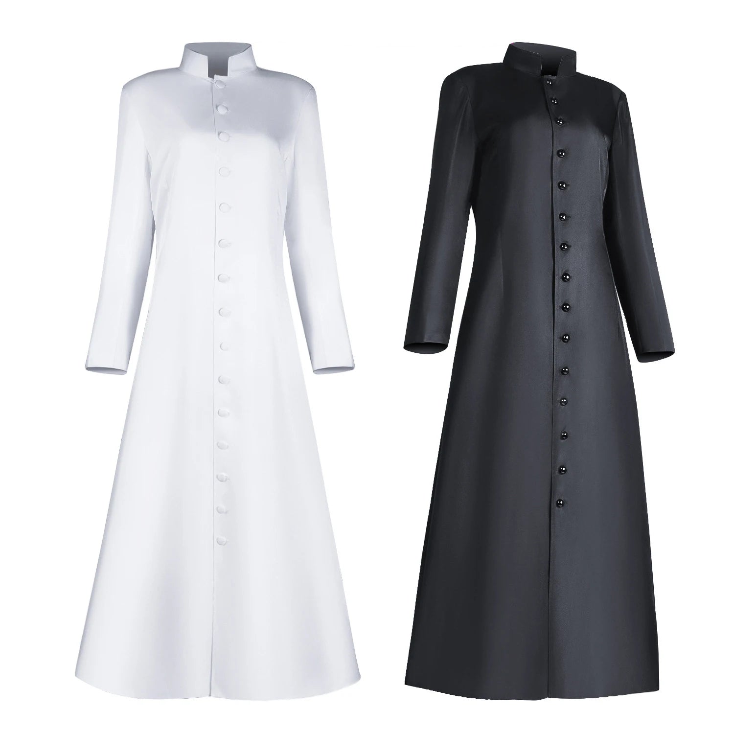 Medieval Priest Costume Long Clergy Robes Clergy Costume Pastor Minister Coat for Halloween Cosplay