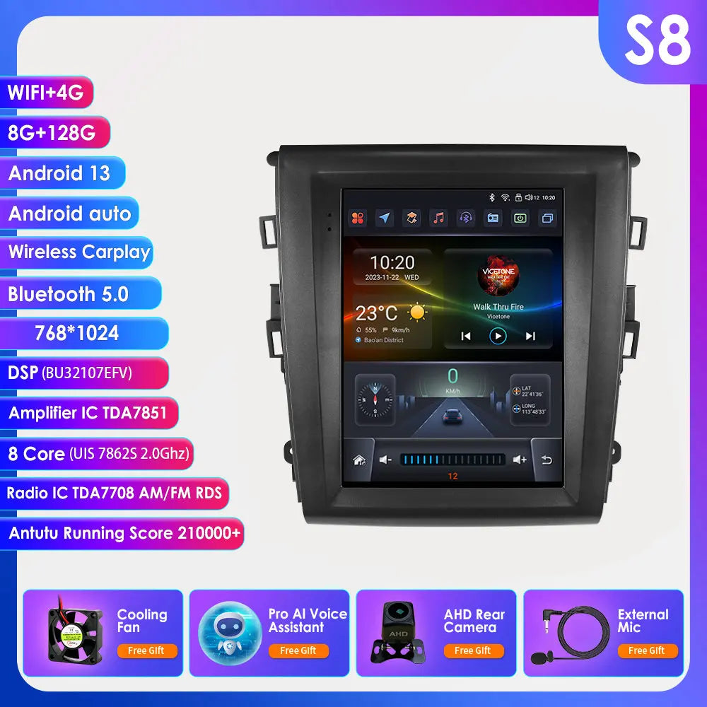 9.7"Carplay Android Auto Car radio for Ford Fusion Mondeo mk5 2013-2019 multimedia car intelligent systems GPS navi Screen Audio