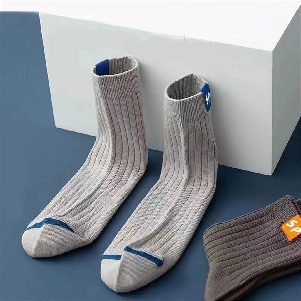 5 Pairs Men's Socks Mid-Calf Socks Warm Socks Long Sweat-Absorbing Breathable Socks Trendy Versatile Fall And Winter Sports Sock