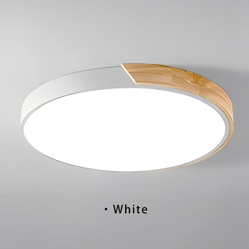 Nordic LED Ceiling Light Wooden Macaroon Circular Ceiling Lamp Modern Simple  Bedroom Balcony Study Home Decor Lighting