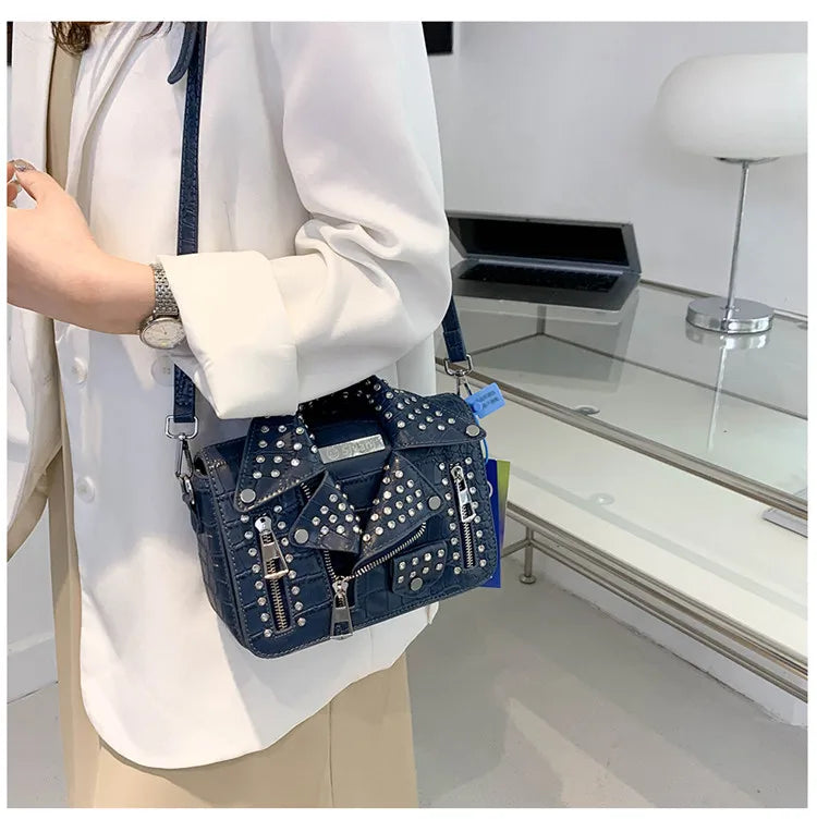 Fashion Jacket Design Crossbody Bag Rivet Clothes Shape Women Handbag Purse Brand Designer Lady Shoulder Bags Luxury Women's Bag