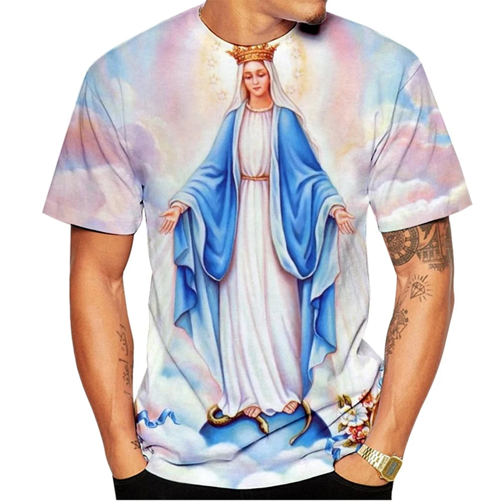 Summer Hot Selling Fashionable Santa Maria 3D Printed T-shirt Fun Men's and Women's Personalized Casual T-shirt